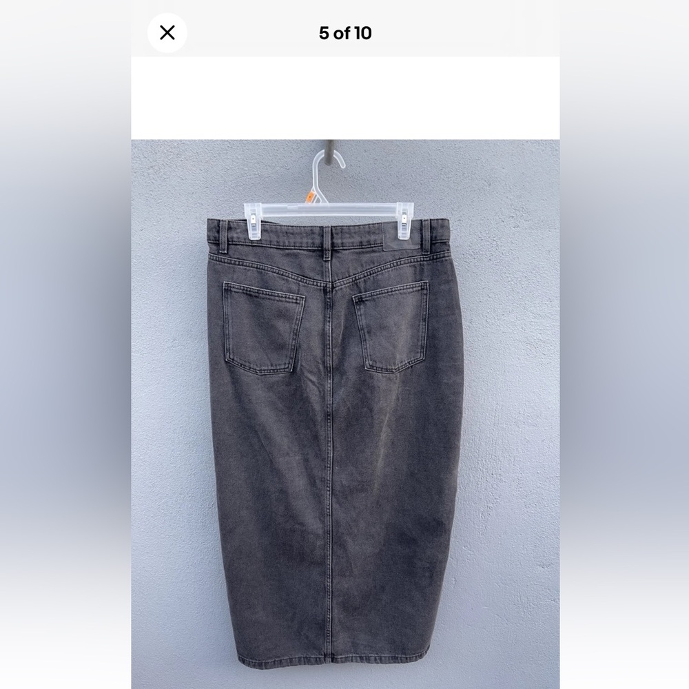 Cotton:On Women's Bailey Denim Maxi Skirt with Slit Graphite Black - Picture 2 of 11